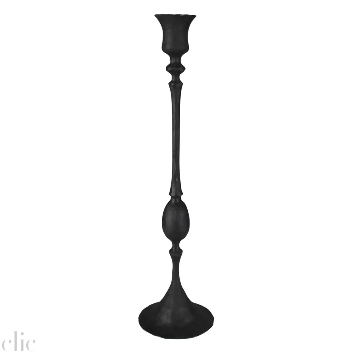 Medium Petro Taper Candle Holder in Black, from HomArt