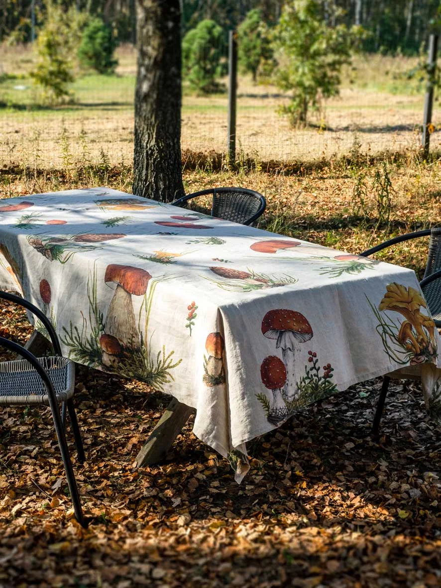 Forest Mushrroms Tablecloth, from Linoroom