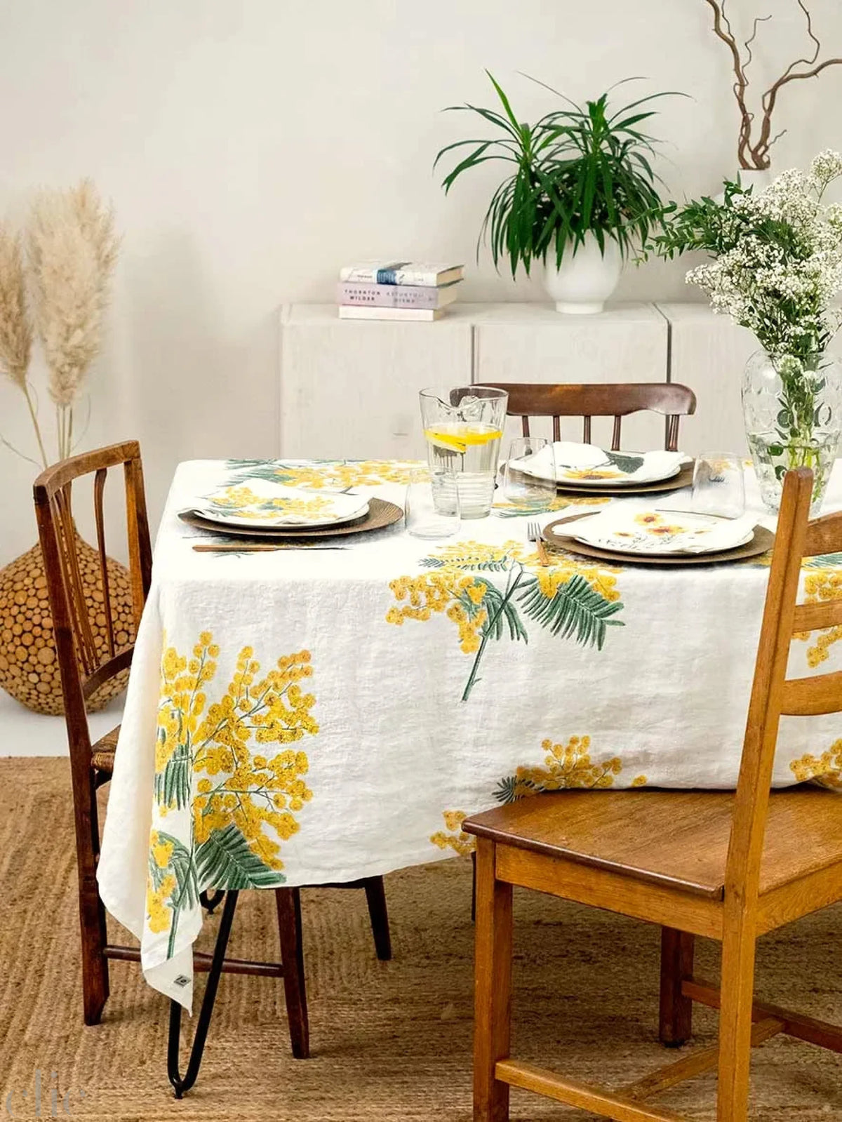 Mimosa Tablecloth in Off White, from Linoroom