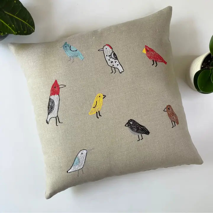 Backyard Birds Pillow, from K Studio