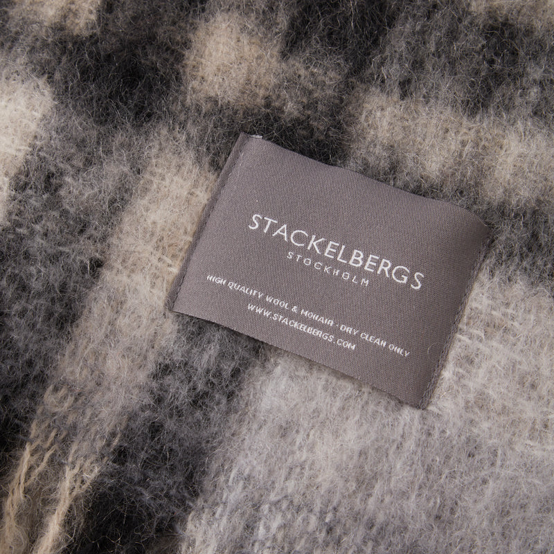 Mohair Blanket Black, Skiffer & White Check, from Stackelbergs