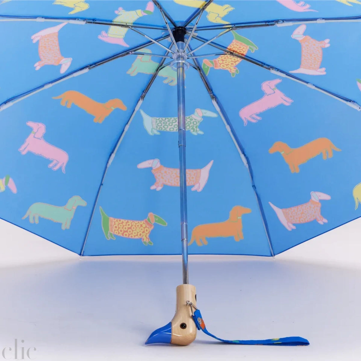 Dachshund Dogs Compact Umbrella in Blue, from Original Duckhead