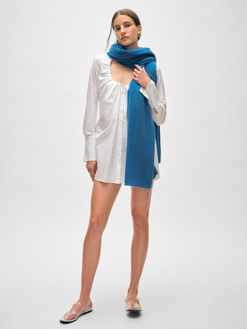 Cashmere Travel Wrap in Blue Jean, from White & Warren