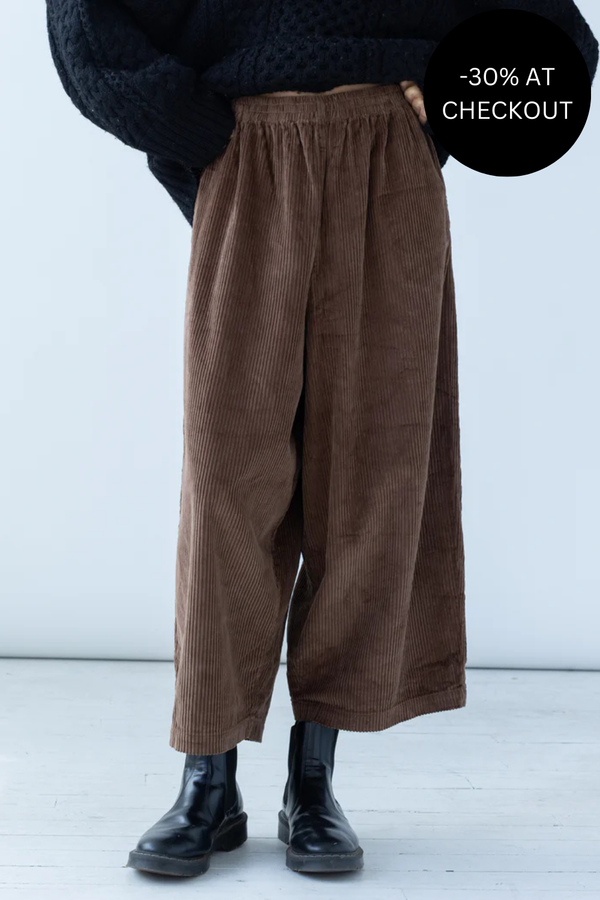 Balloon Corduroy Pants in Walnut, from Shaina Mote