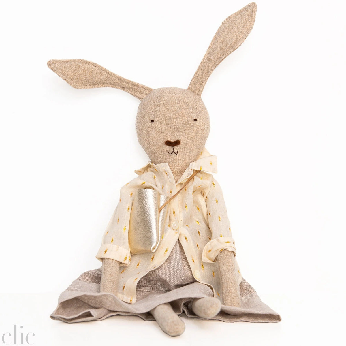 Ruthie the Rabbit Heirloom Wool Doll in Harbor Apron Set