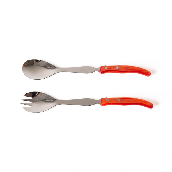 Berlingot Salad Servers in Red, from Claude Dozorme