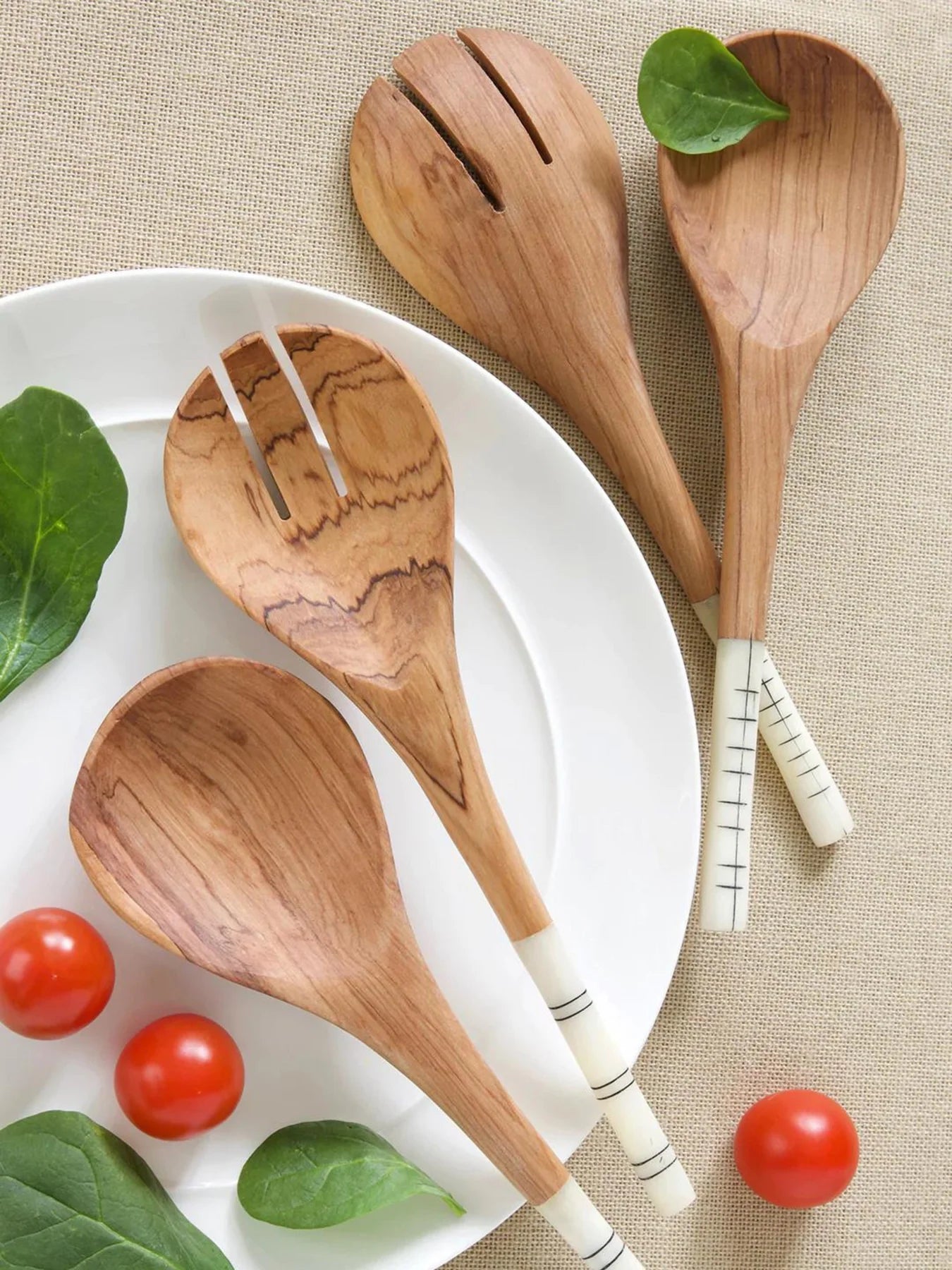 Short and Sweet Salad Servers, from Swahili African Modern