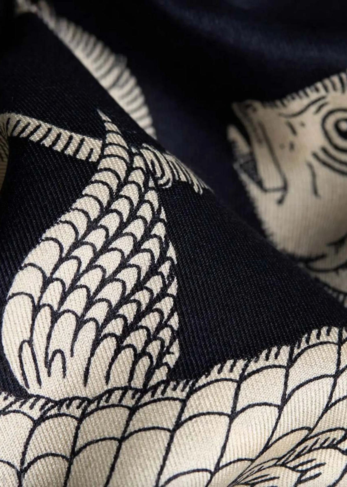 Astrologie 130 Square Scarf in Dark Blue, from Inoui Editions