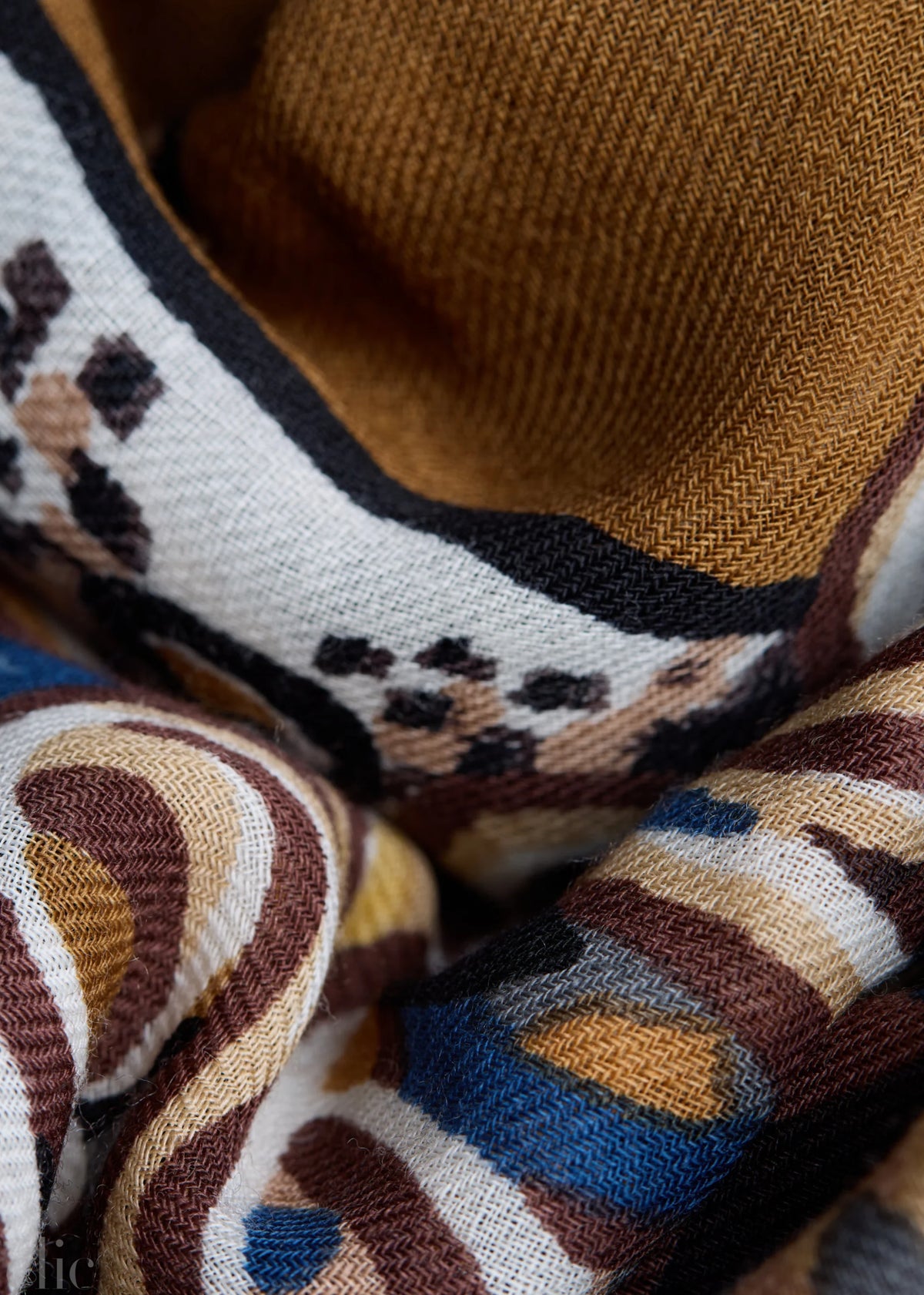 Western 130 Square Scarf in Brown, from Inoui Editions