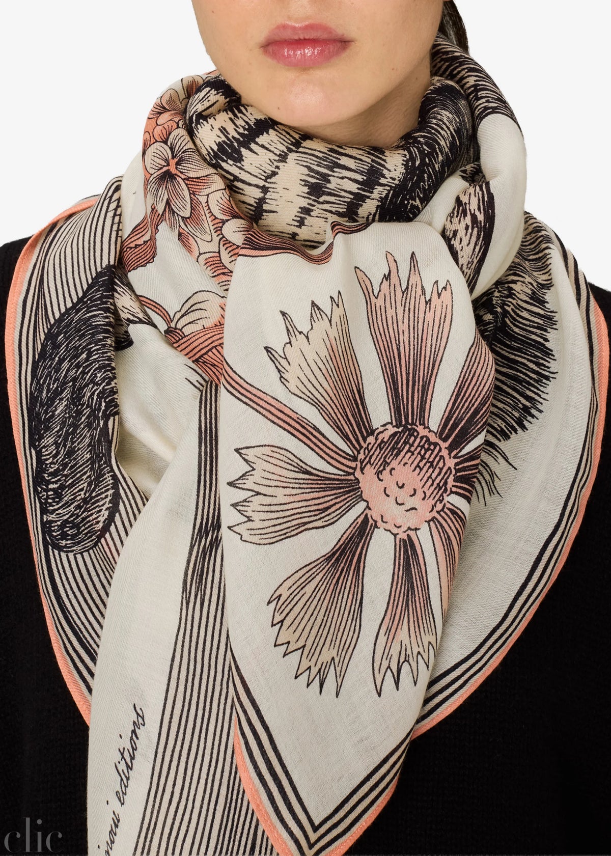 Gustav 130 Square Scarf in Powder, from Inoui Editions