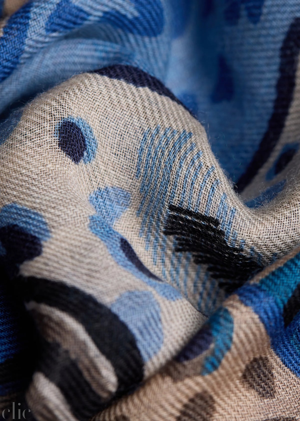 Western 130 Square Scarf in Dark Blue, from Inoui Editions