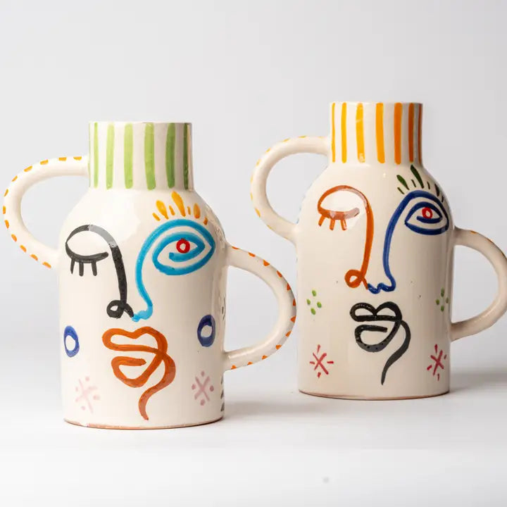 Moroccan Visage Vase, from Verve Culture