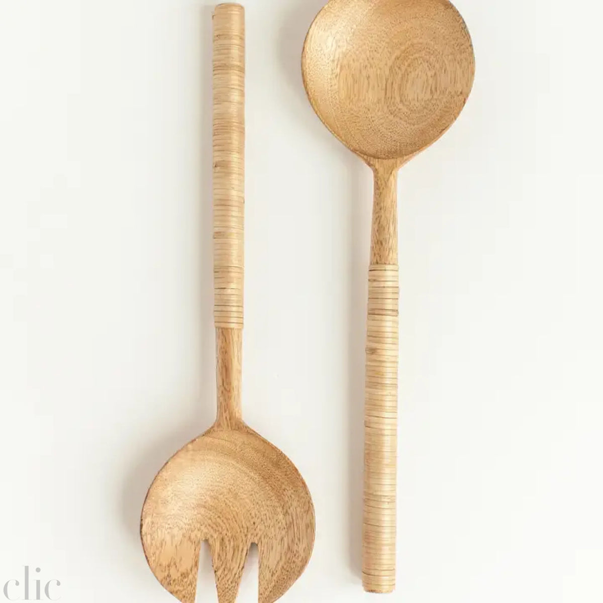 Thin Woven Mango Wood Salad Servers