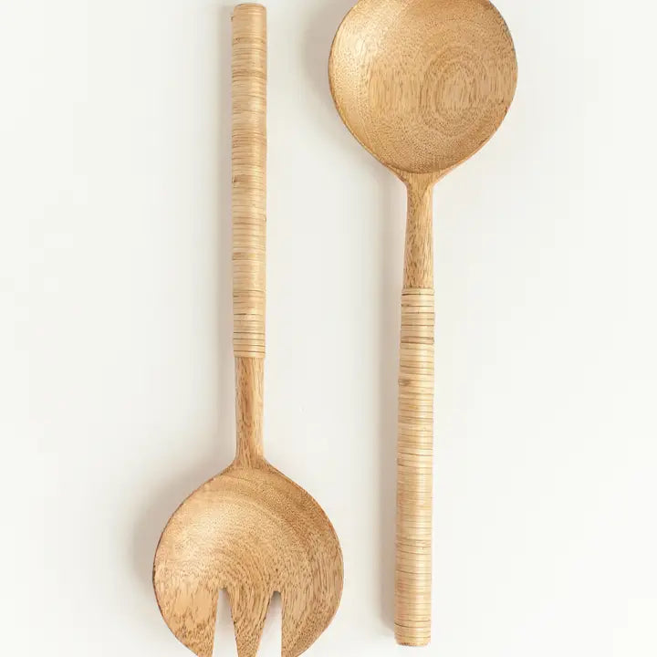 Thin Woven Mango Wood Salad Servers, from Creative Women