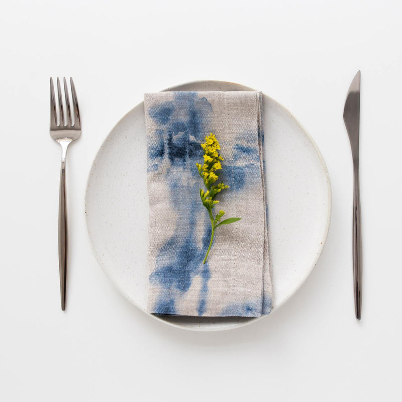 Tie Dye On Natural Linen Napkins Set of 2, from Linen Tales