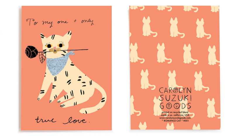 Romance Cat Love Card, from Carolyn Suzuki Goods