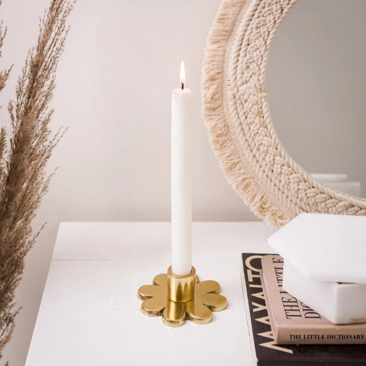 Flower Petal Candle Holder in Gold, from Casa Amarosa