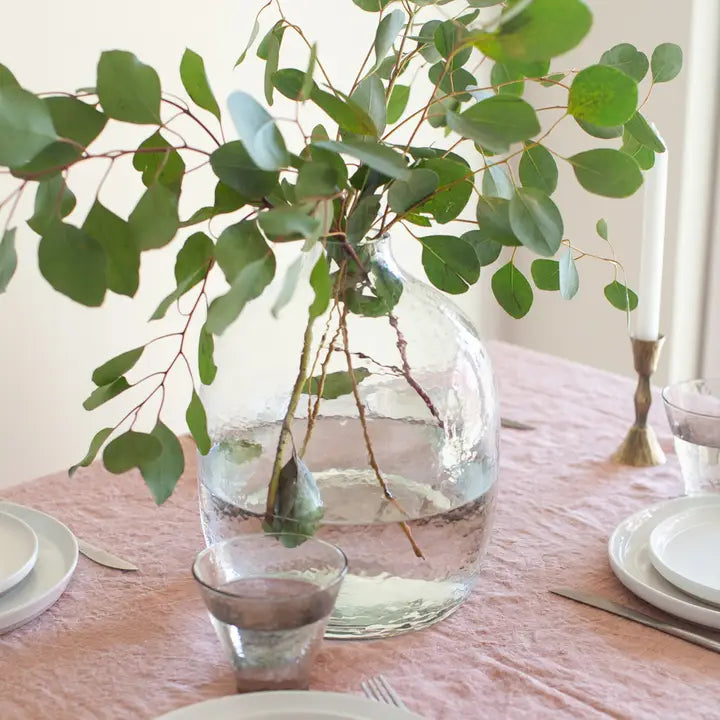 Hebron Handblown Hammered Glass Vases in Clear, from Creative Women