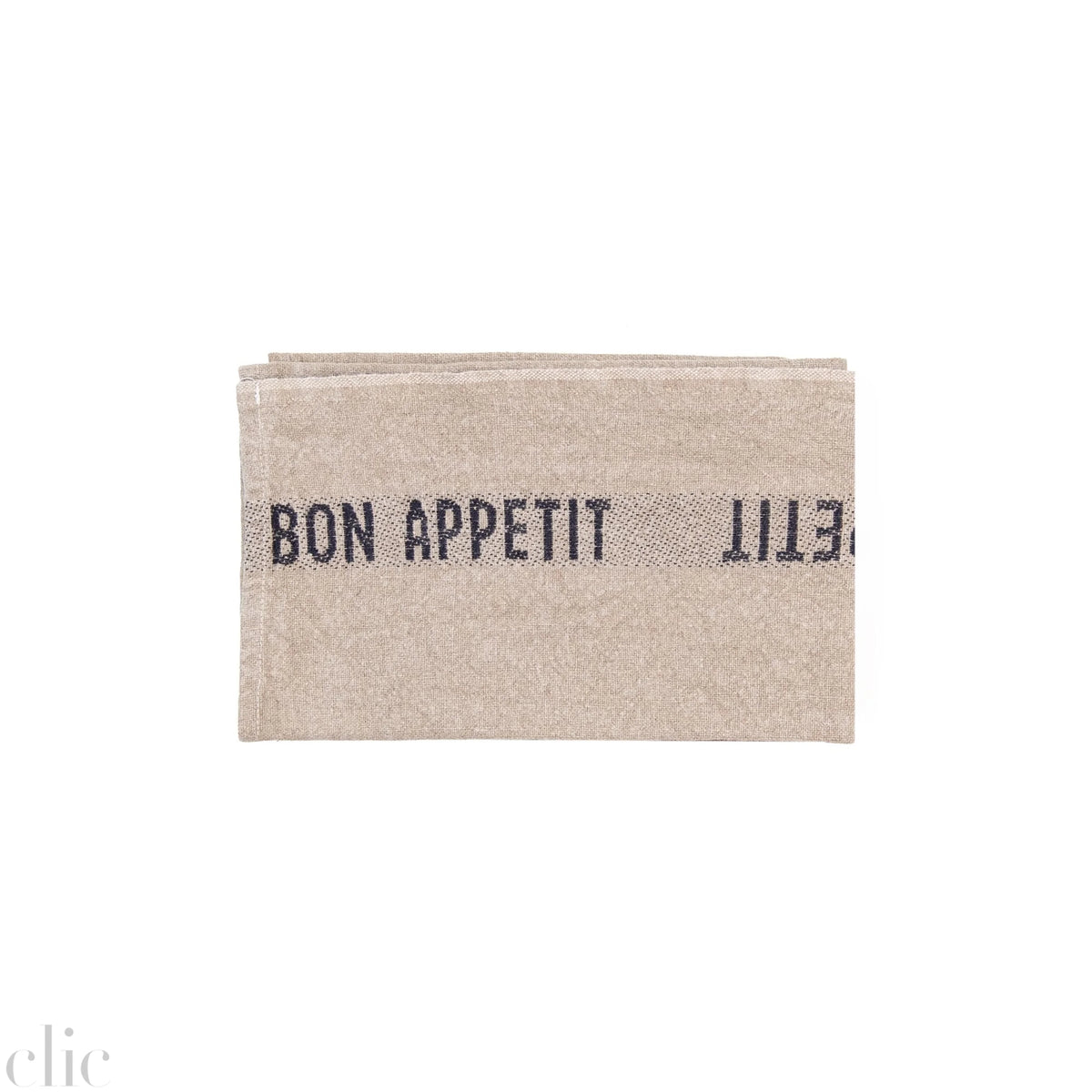 Bon Appetit Tea Towel in Black Linen, from Charvet Editions