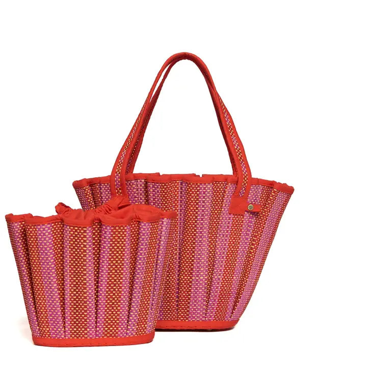 Mini Tropez Tote Bag - Love Heart in Tangerine, from Lorna Murray