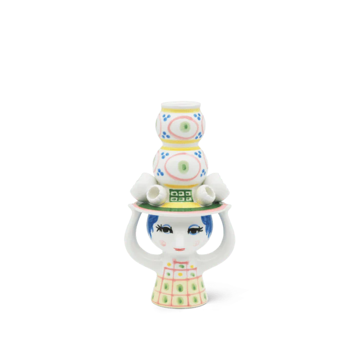 Bjorn Wiinblad Lady with Hat Candleholder 6.3", from Rosendahl Design