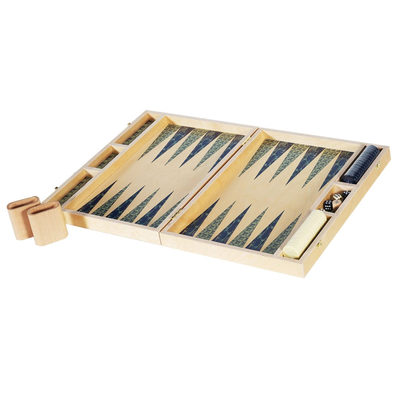 Olio Azure Tabletop Backgammon Set, from Wolfum