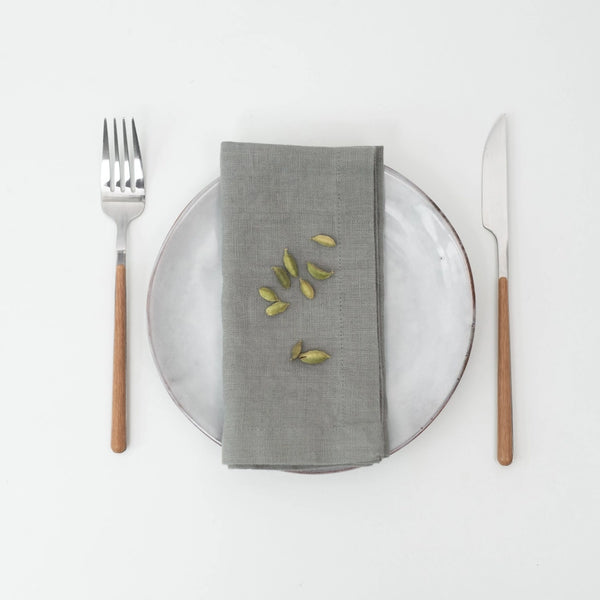 Khaki Linen Napkins Set of 2, from Linen Tales