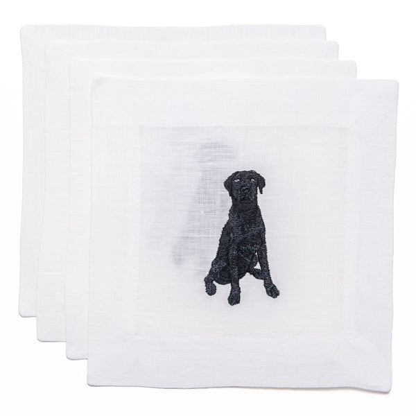 Black Lab Cocktail Napkins, from Lettermade