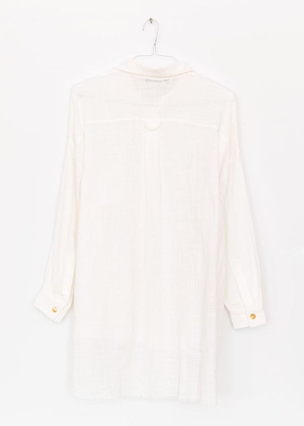 Mykonos Oversized Shirt in Off White, from Maison Saint Julien