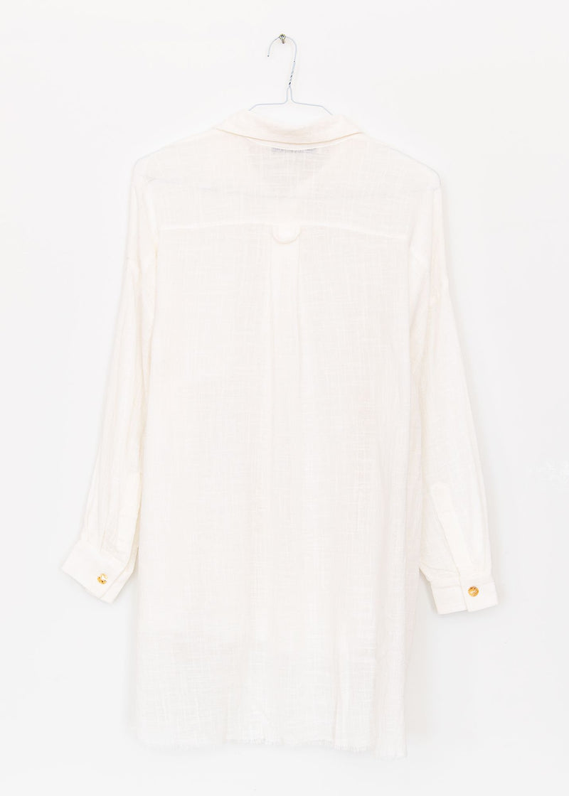 Mykonos Oversized Shirt in Off White, from Maison Saint Julien
