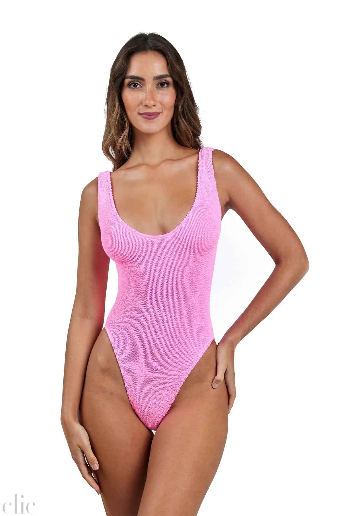 Marbella Scoop Neck One Piece Strawberry Pink, from Love & Bikinis