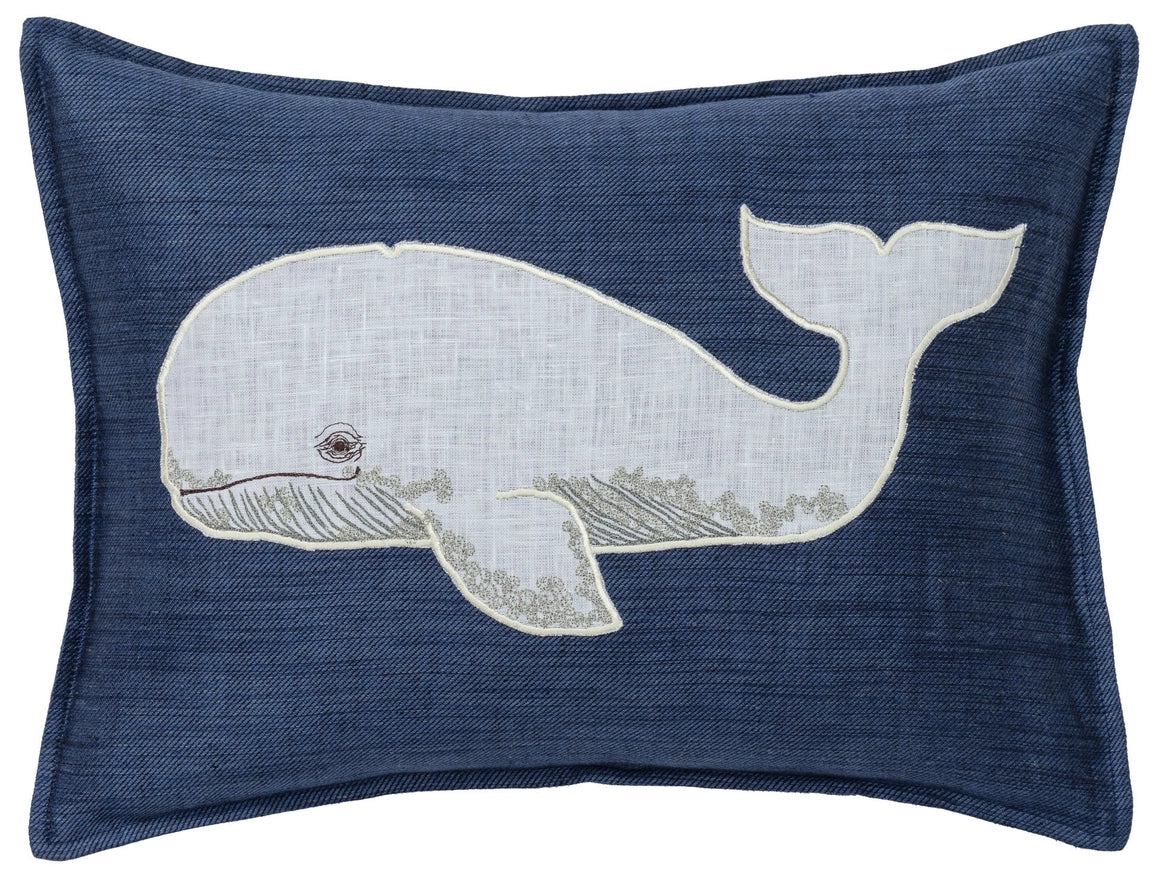 Whale Appliqué Pillow, from Coral & Tusk