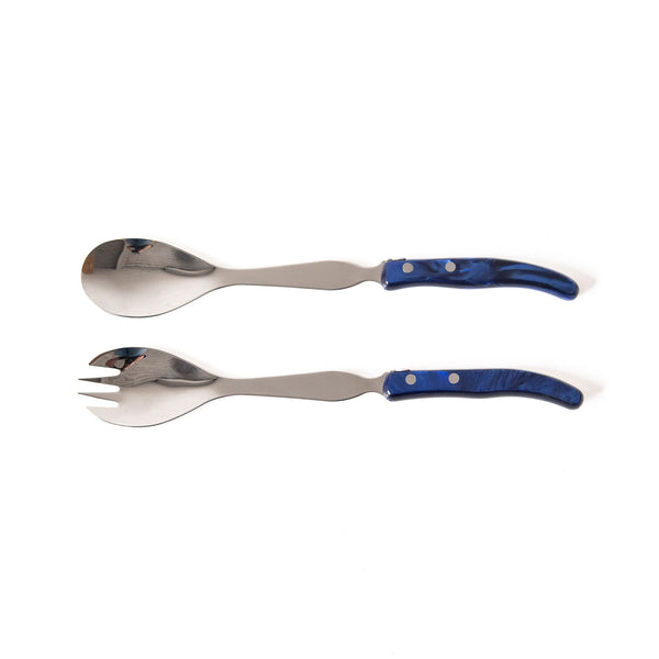 Berlingot Salad Servers in Blue, from Claude Dozorme