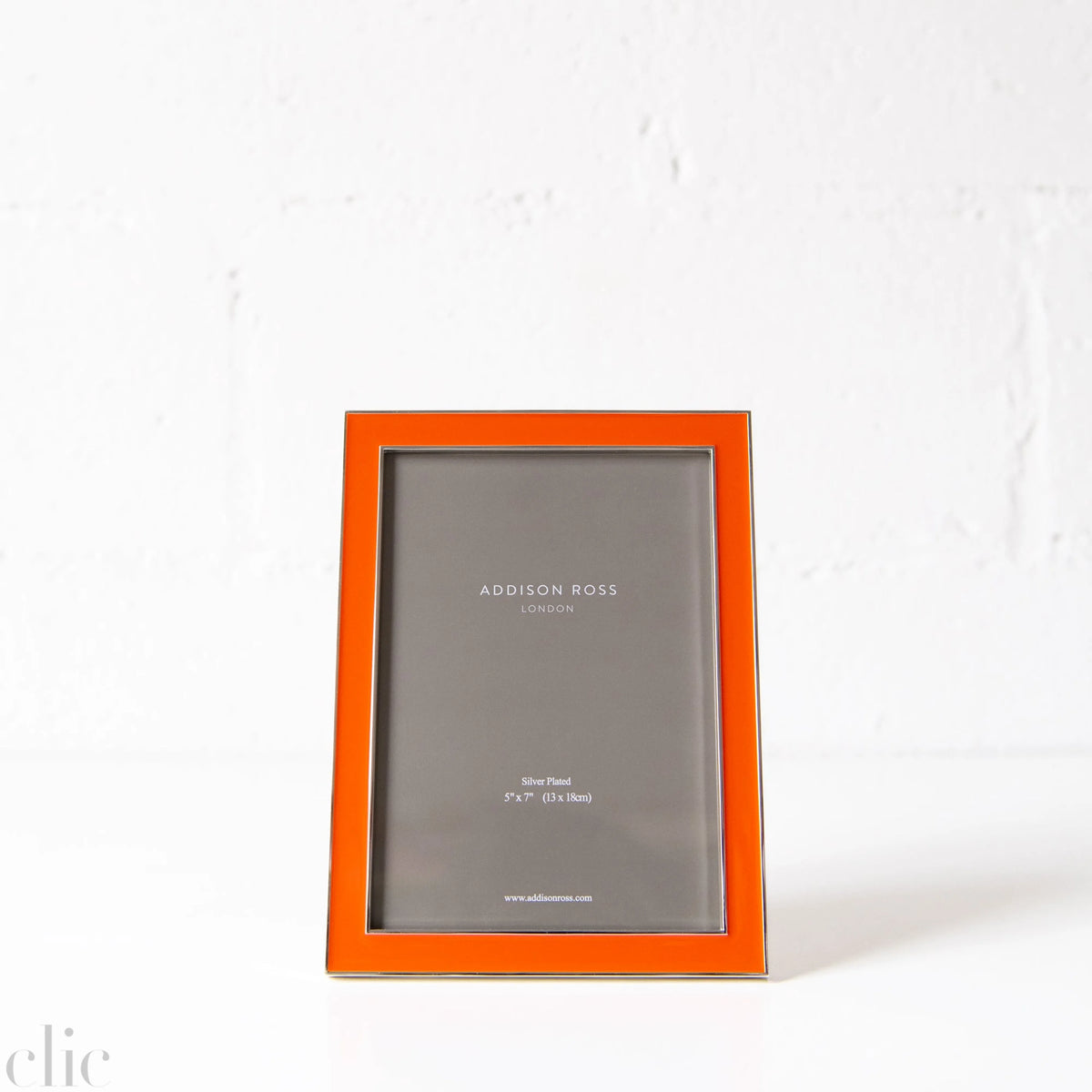 5X7 Silver Trim Orange Enamel Picture Frame