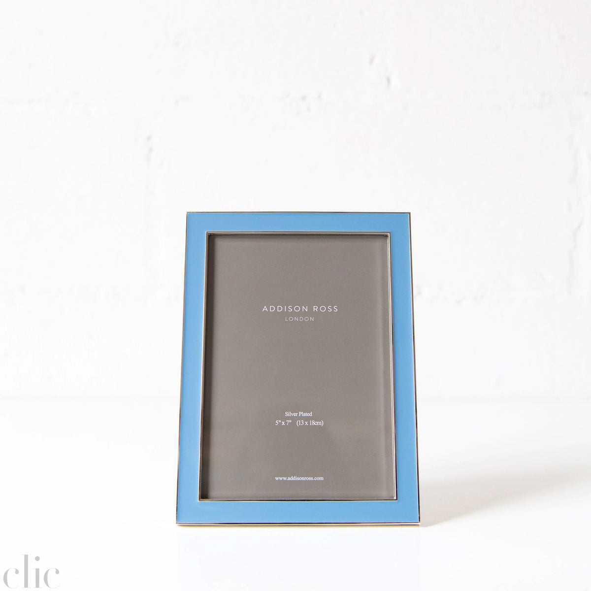 5X7 Silver Trim Periwinkle Blue Enamel Picture Frame