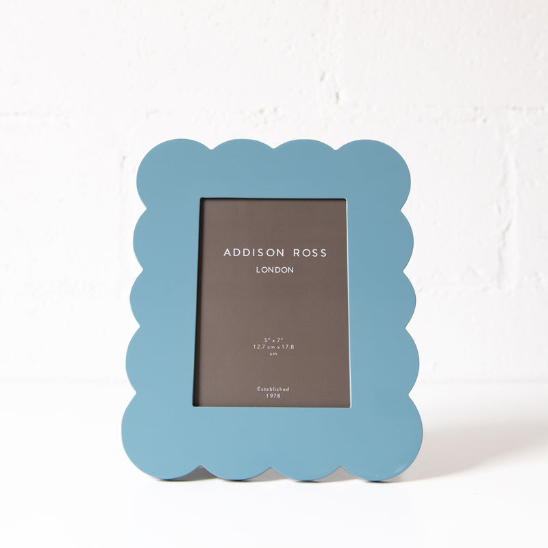 Lacquered Scallop Photo Frame in Chambray Blue, from Addison Ross