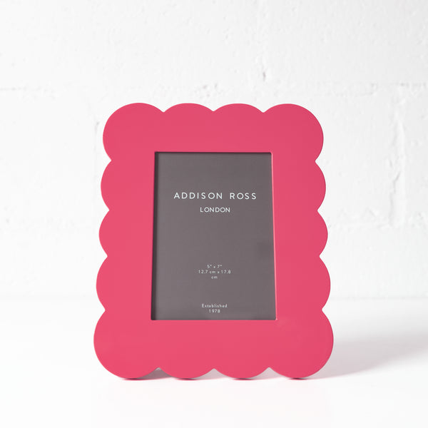 Lacquered Scallop Photo Frame in Pink, from Addison Ross