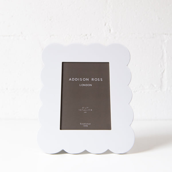 Lacquered Scallop Photo Frame in White, from Addison Ross