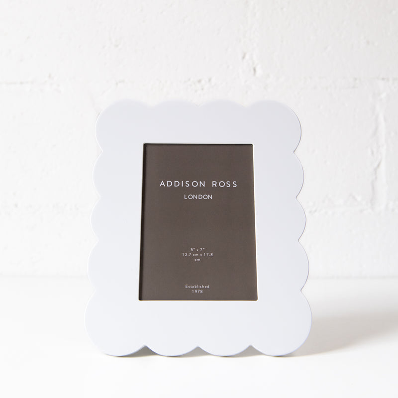 Lacquered Scallop Photo Frame in White, from Addison Ross