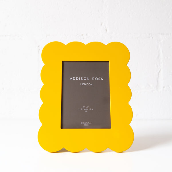 Lacquered Scallop Photo Frame in Yellow, from Addison Ross