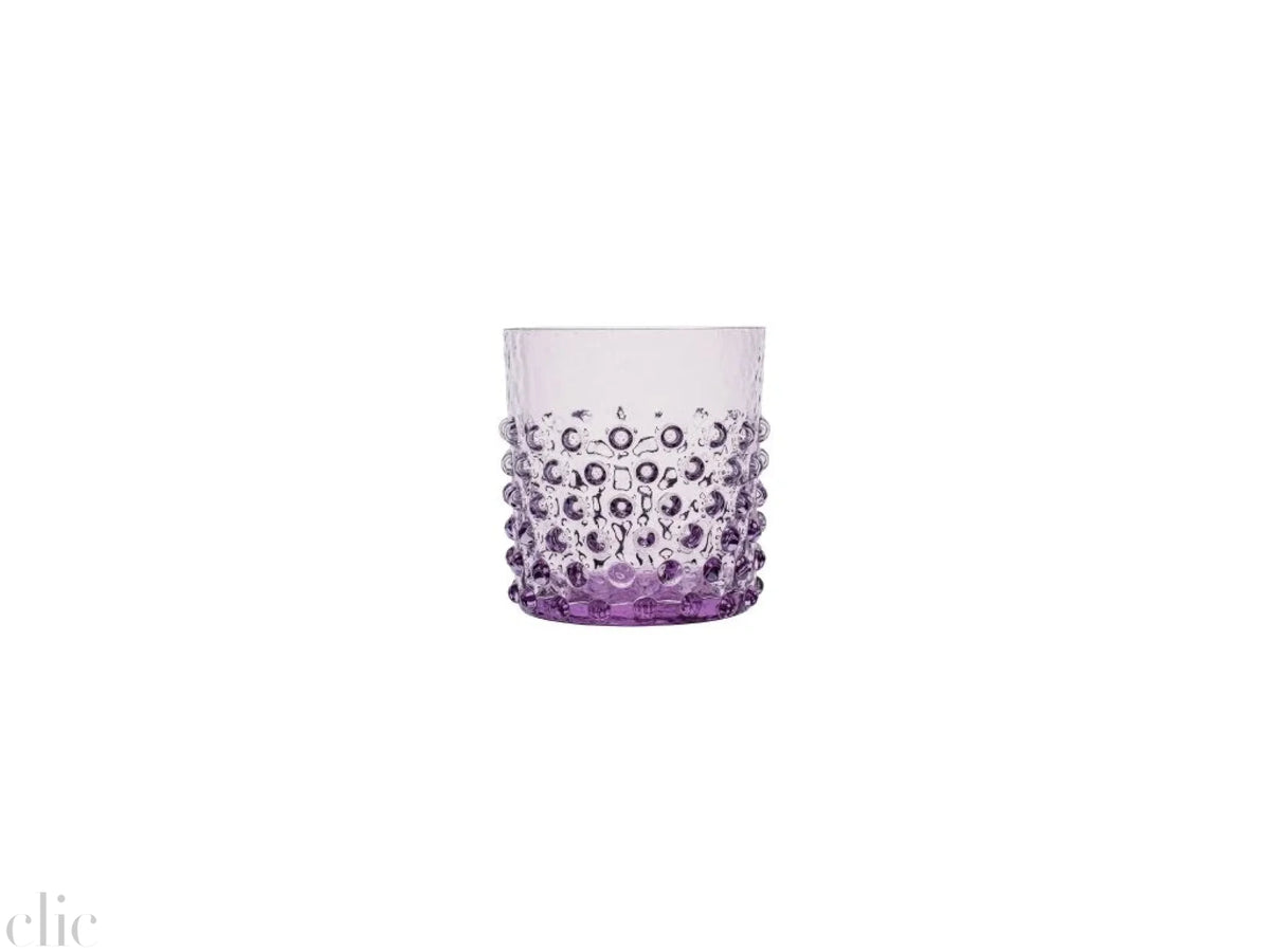 Hobnail Short Glass in Lila