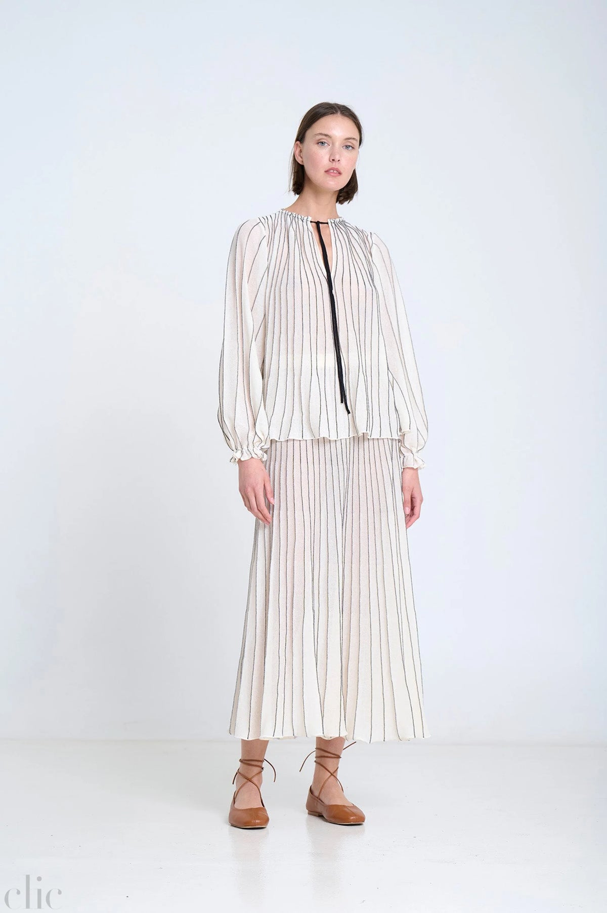 Radial Midi Skirt in Ecru, from Sita Murt