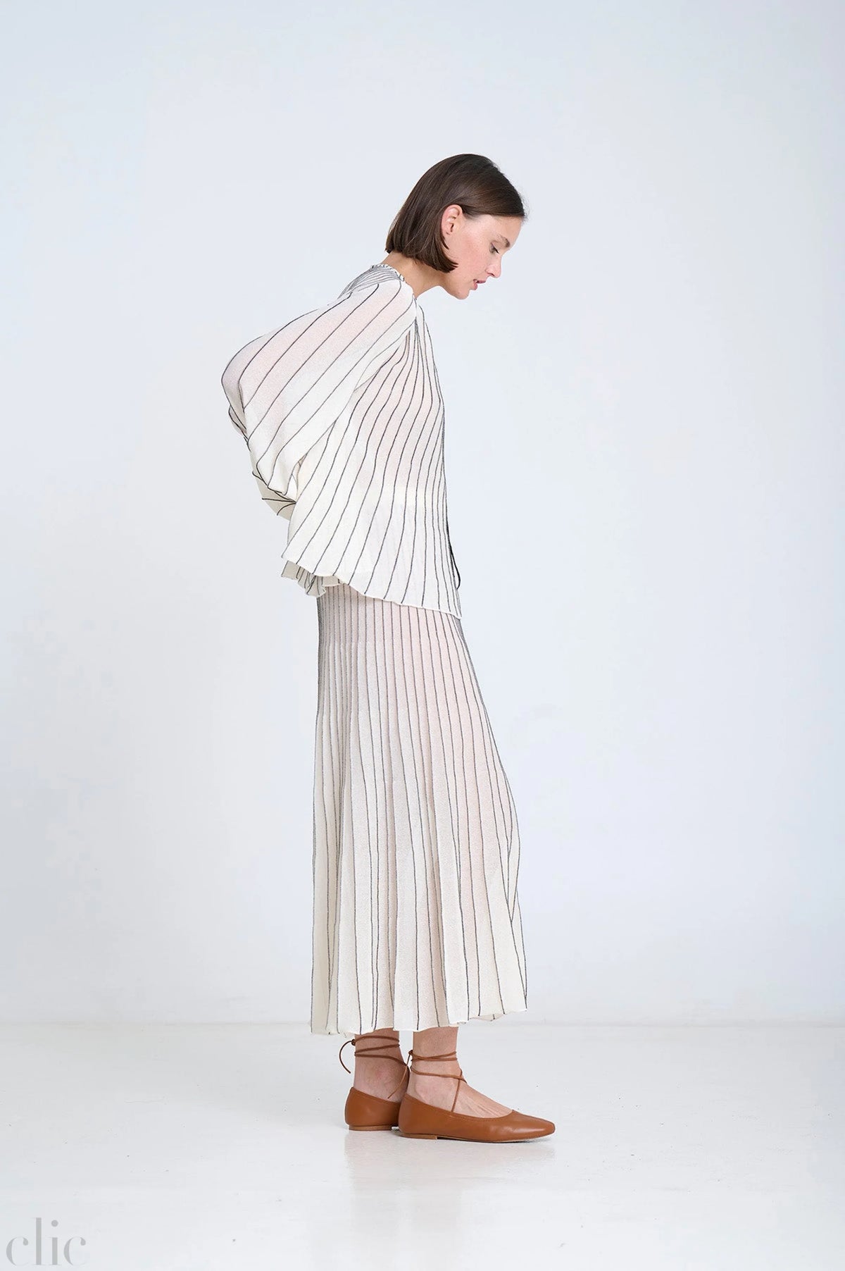Radial Midi Skirt in Ecru, from Sita Murt