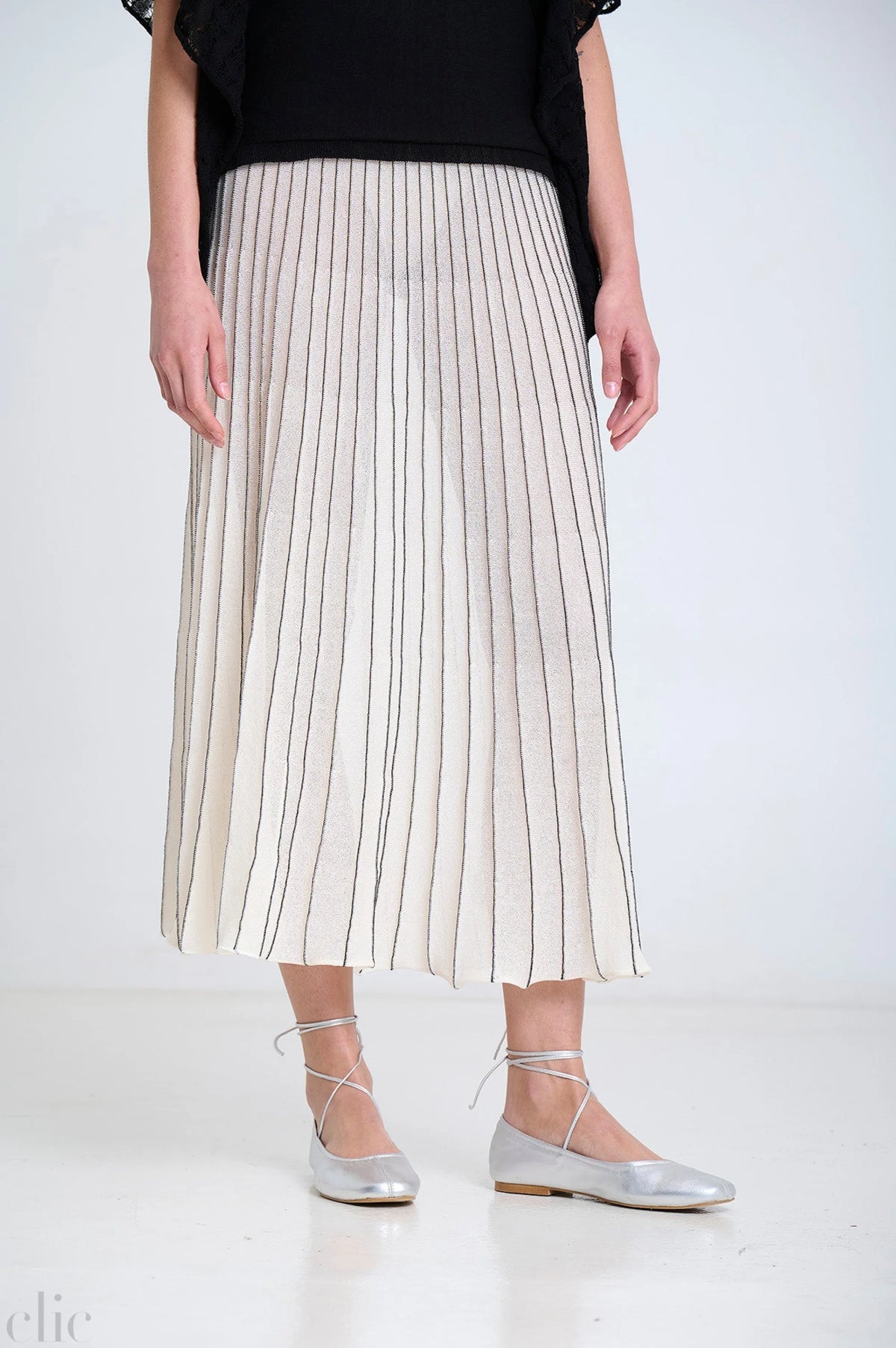 Radial Midi Skirt in Ecru, from Sita Murt