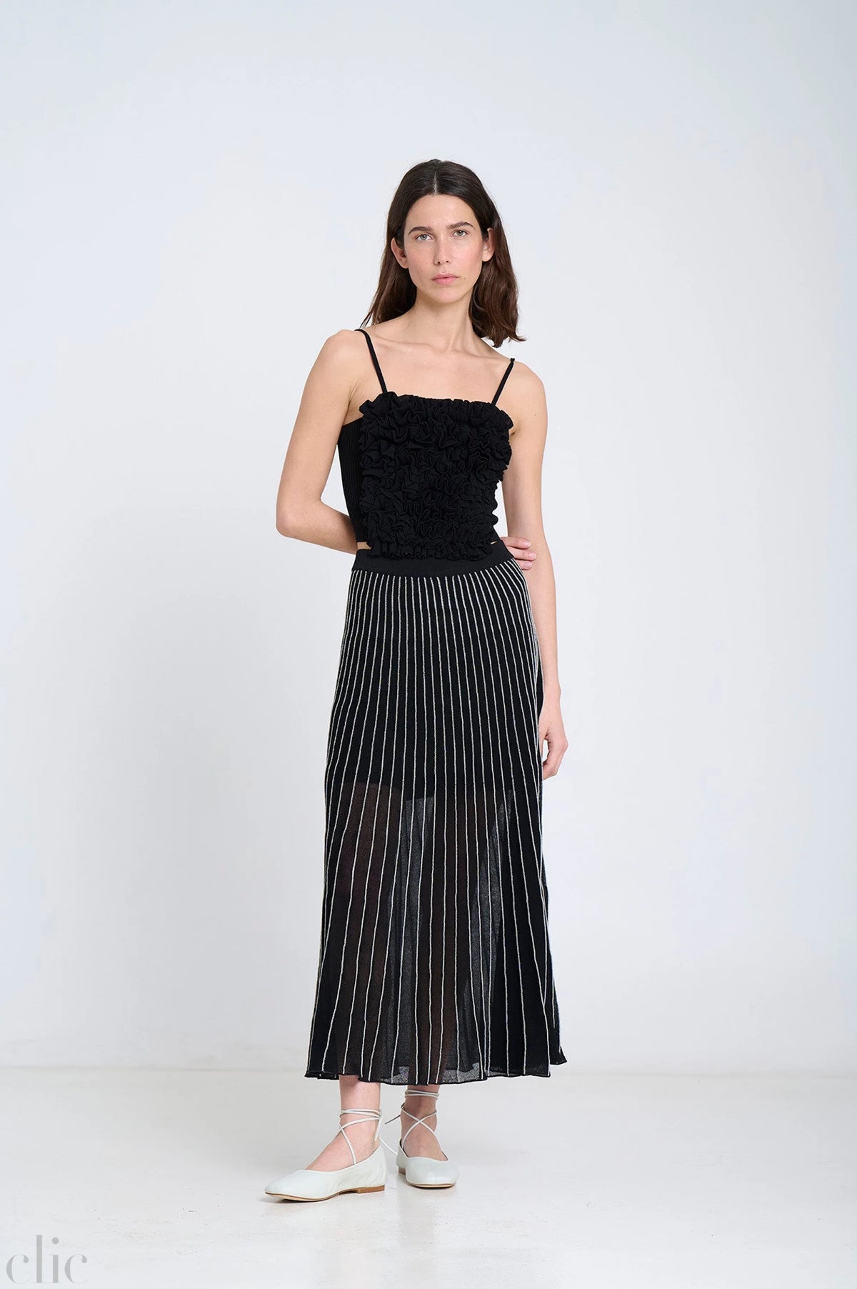 Radial Midi Skirt in Black, from Sita Murt
