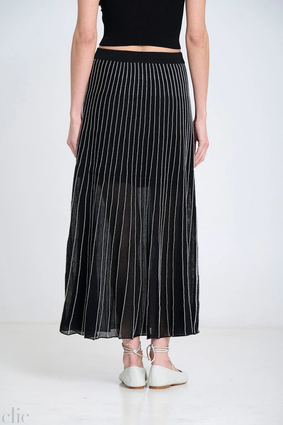 Radial Midi Skirt in Black, from Sita Murt