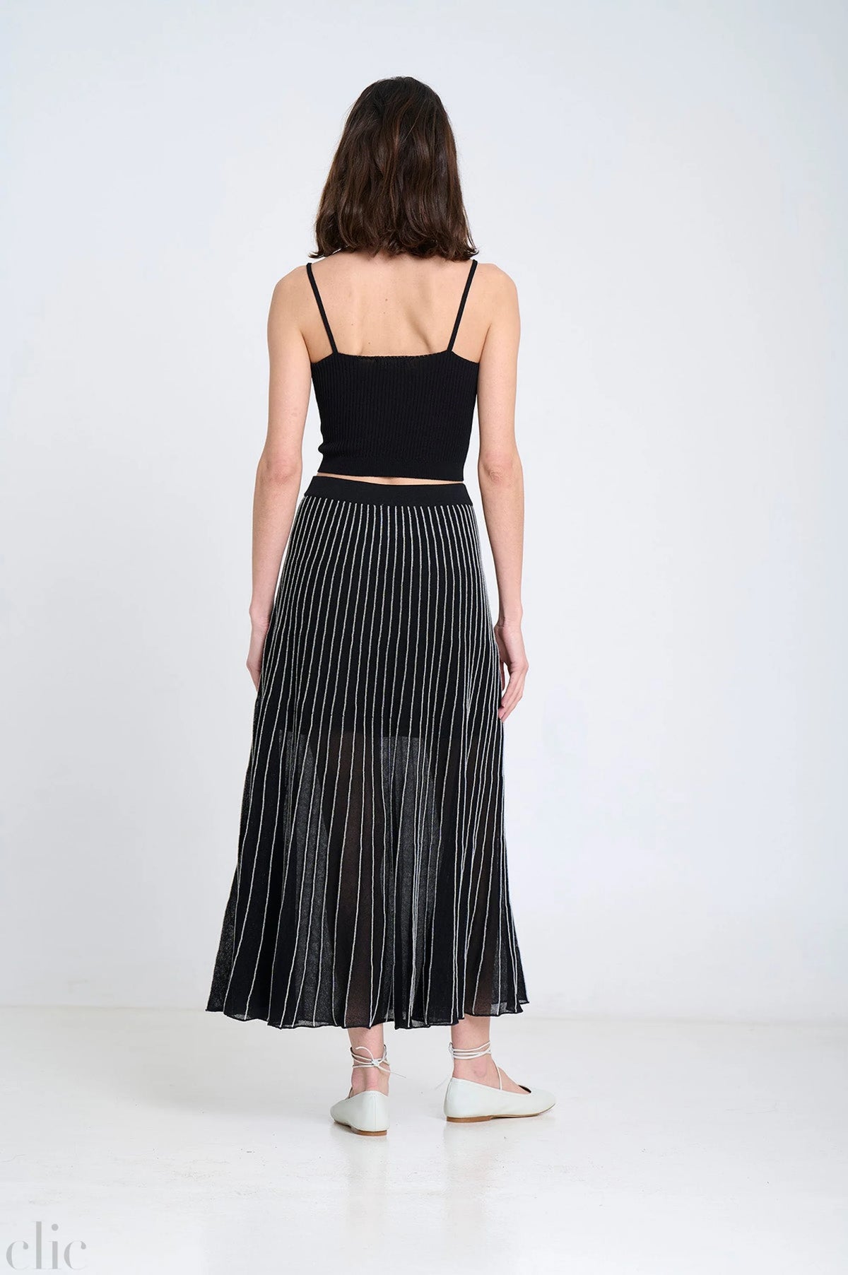 Radial Midi Skirt in Black, from Sita Murt