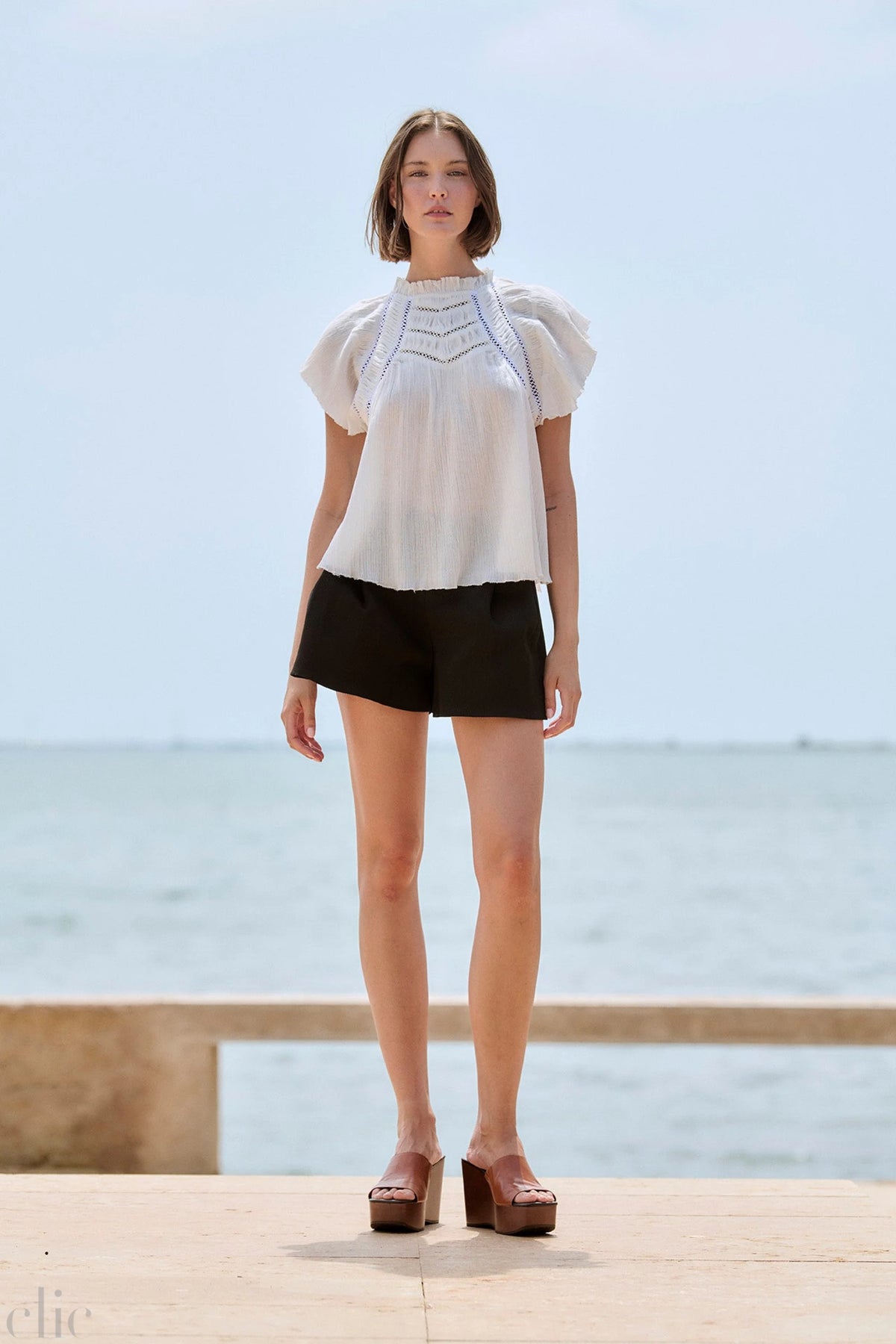 Cotton Batiste Top in White, from Sita Murt