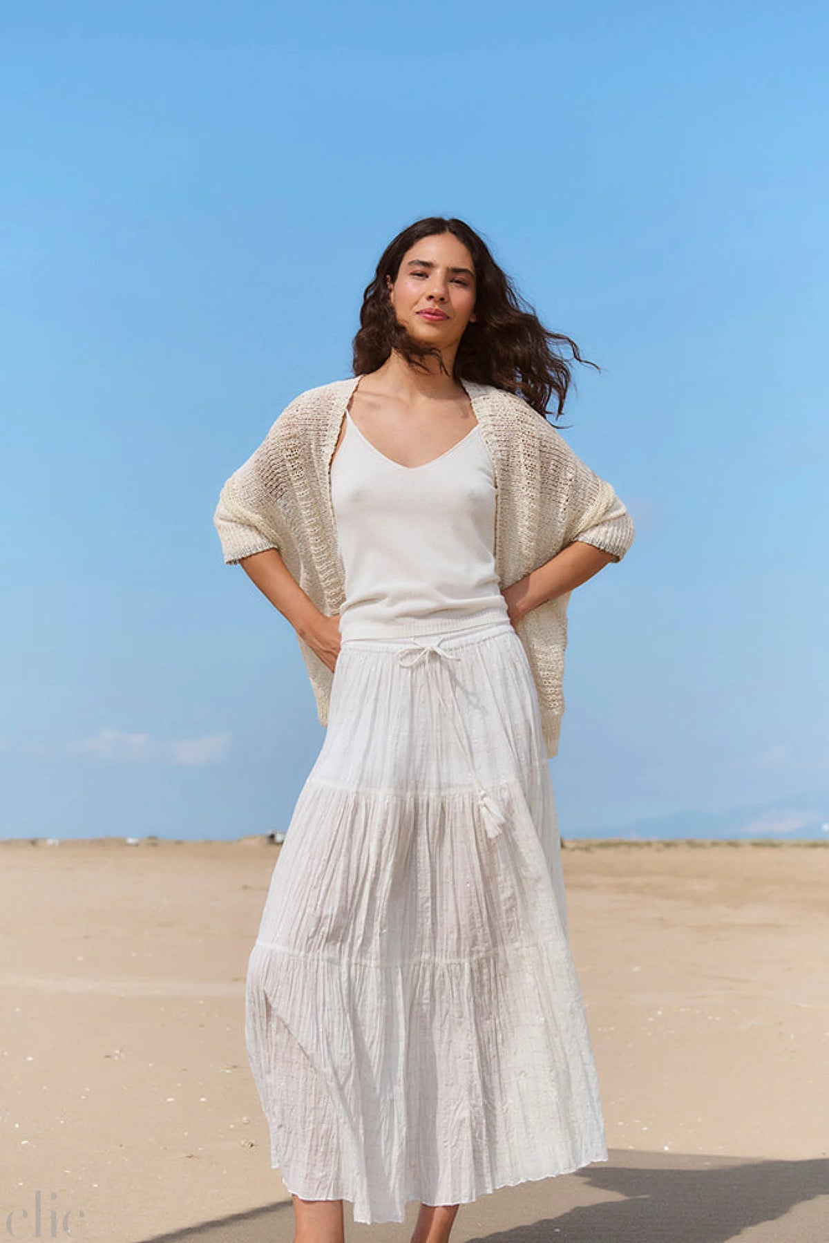 Knit Strap Top in Ecru, from Sita Murt