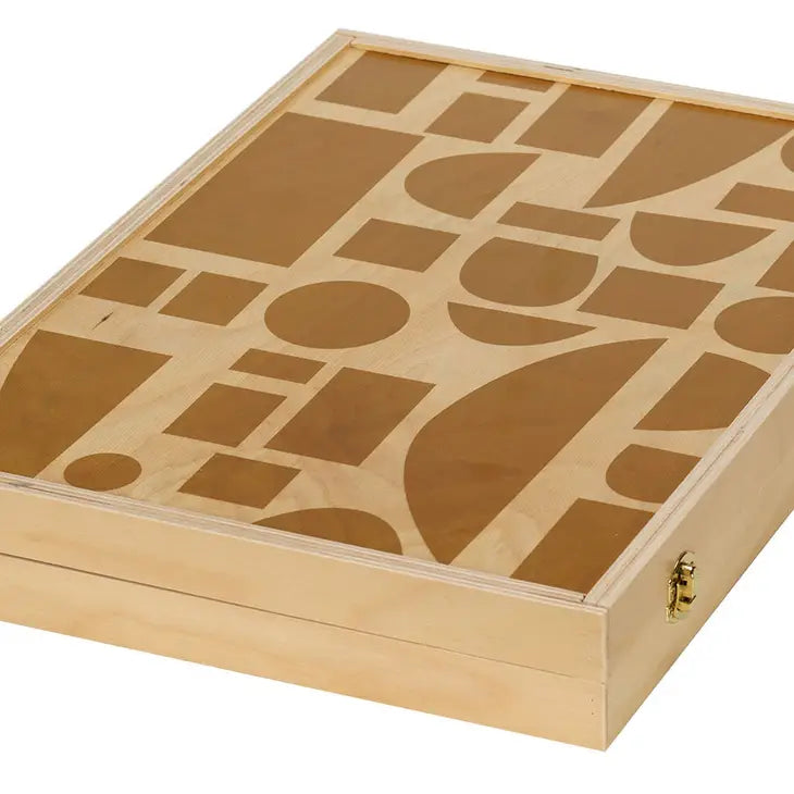 Blocks Mustard Tabletop Backgammon Set, from Wolfum Studio